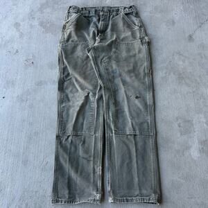 Vintage Y2K Carhartt MOS green double knee work wear carpenter pants